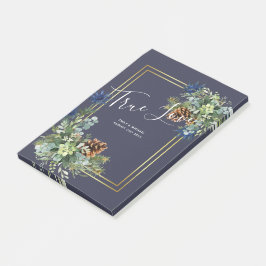 Winter Blue Thistle Eucalyptus Wedding Wonderland Post-it Klebezettel
