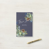 Winter Blue Thistle Eucalyptus Wedding Wonderland Post-it Klebezettel (Auf Schreibtisch)