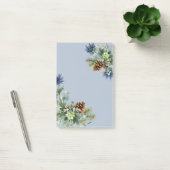 Winter Blue Thistle Eucalyptus Wedding Wonderland Post-it Klebezettel (Büro)