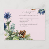 Winter Blue Thistle Eucalyptus Wedding Wonderland Postkarte (Vorderseite)