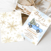 Winter Blue Truck Baby Dusche Einladung
