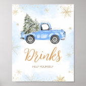 Winter Blue Truck Drinks Poster (Vorne)