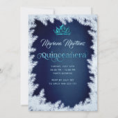 Winter blue Wassercolor Handgezogenes Ballkleid Einladung (Rückseite)
