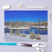 Winter Blue Water Snow Stream Foto Seidenpapier (Handwerk)