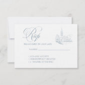 Winter Blue Wedding RSVP card (Vorderseite)