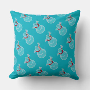 Winter Blue Weihnachts Snowman Pattern Keuchkissen Kissen