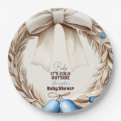 Winter Blue Weihnachts-Weihnachtsdusche Pappteller (Vorderseite)