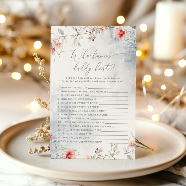 Winter blue Wer kennt Papa am besten Baby Dusche S (Von Creator hochgeladen)