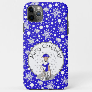 Winter Blue Whippet Snow Scarf - Fawn & white Nied Case-Mate iPhone Hülle