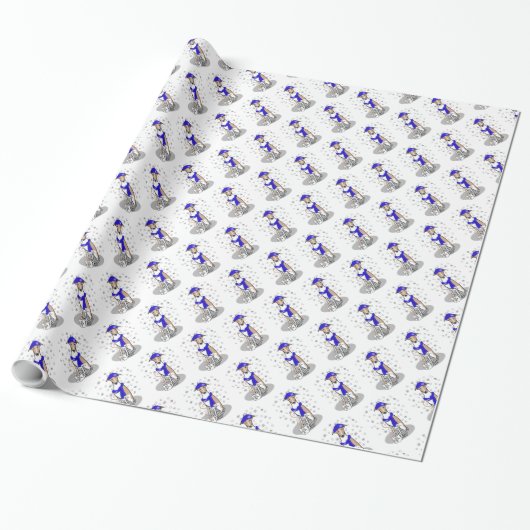 Winter Blue Whippet Snow Scarf - Fawn & white Nied Geschenkpapier (Ungerollt)