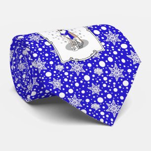 Winter Blue Whippet Snow Scarf - Fawn & white Nied Krawatte
