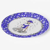 Winter Blue Whippet Snow Scarf - Fawn & white Nied Pappteller (Schrägansicht)