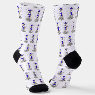 Winter Blue Whippet Snow Scarf - Fawn & white Nied Socken