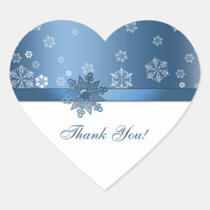 Winter Blue & White Snowflake Danke Stickers