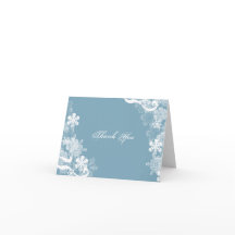 Winter Blue White Snowflake Hochzeit Danke Karte