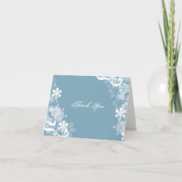 Winter Blue White Snowflake Hochzeit Danke Karte