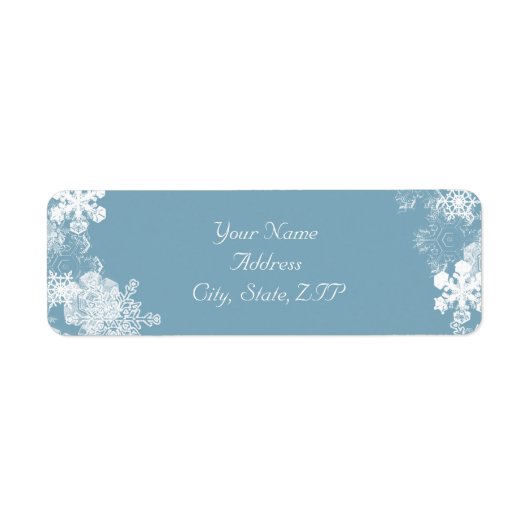 Winter Blue White Snowflake Hochzeit Rücksendeadre (Vorne)