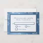 Winter Blue & White Snowflake RSVP Cards Karte (Rückseite)