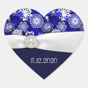 Winter Blue & White Snowflake Umschlag Aufkleber