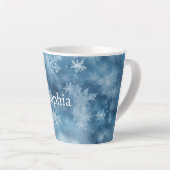 Winter Blue White Snowflakes Christmas Milchtasse (Rechte Ecke)