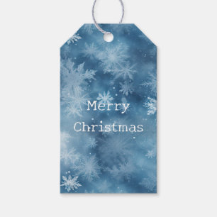 Winter Blue White Snowflakes Weihnachten Geschenkanhänger