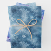 Winter Blue White Snowflakes Weihnachten Geschenkpapier Set (Beispiel)