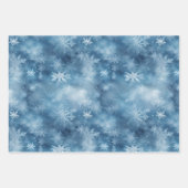 Winter Blue White Snowflakes Weihnachten Geschenkpapier Set (Vorderseite)