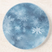 Winter Blue White Snowflakes Weihnachten Getränkeuntersetzer (Vorne)