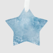 Winter Blue White Snowflakes Weihnachten Ornament (Rückseite)