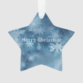 Winter Blue White Snowflakes Weihnachten Ornament (Vorderseite)