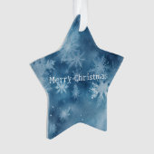 Winter Blue White Snowflakes Weihnachten Ornament (Vorderseite)