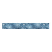 Winter Blue White Snowflakes Weihnachten Ripsband (Vorderseite)
