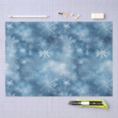Winter Blue White Snowflakes Weihnachten Seidenpapier (Handwerk)