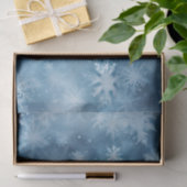 Winter Blue White Snowflakes Weihnachten Seidenpapier (Geschenk)