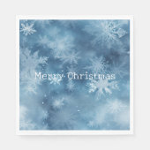 Winter Blue White Snowflakes Weihnachten Serviette (Vorderseite)