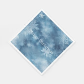 Winter Blue White Snowflakes Weihnachten Serviette (Ecke)