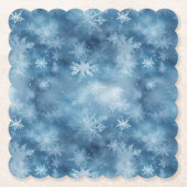 Winter Blue White Snowflakes Weihnachten Untersetzer (Vorderseite)