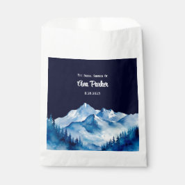 Winter Blue White Snowy Mountains Brautparty Geschenktütchen