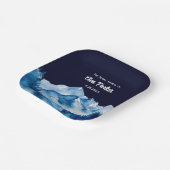 Winter Blue White Snowy Mountains Brautparty Pappteller (Gewinkelt)