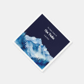 Winter Blue White Snowy Mountains Brautparty Serviette (Ecke)