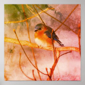 Winter Bluebird Abstrakt Grunge Poster (Vorne)