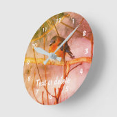 Winter Bluebird Abstrakt Personalisiert  Runde Wanduhr (Winkel)