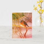 Winter Bluebird Animal Art Note Card Karte (Gelbe Blume)