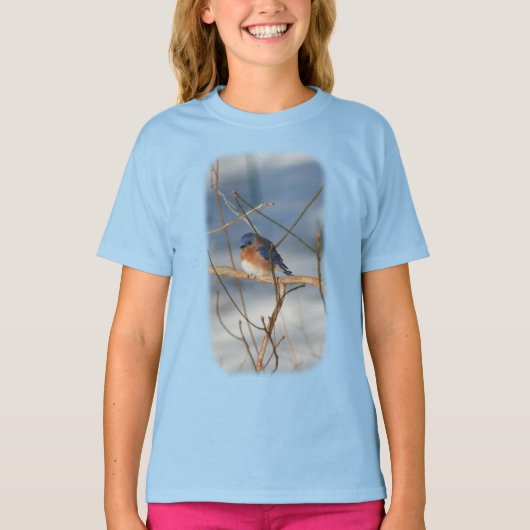 Winter Bluebird Animal Nature T-Shirt (Vorderseite)