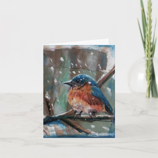 Winter Bluebird Art Dankeskarte (Vorderseite)