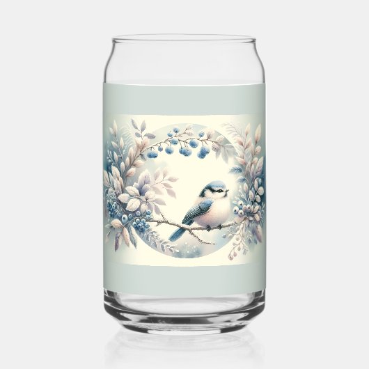 Winter Bluebird Berry Wreath Dosenglas (Vorderseite)