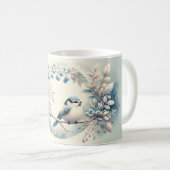 Winter Bluebird Berry Wreath Kaffeetasse (VorderseiteRechts)