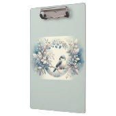 Winter Bluebird Berry Wreath Klemmbrett (Links)