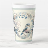 Winter Bluebird Berry Wreath Milchtasse (Vorderseite)