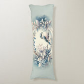 Winter Bluebird Berry Wreath Seitenschläferkissen (Vorderseite Vertikal)